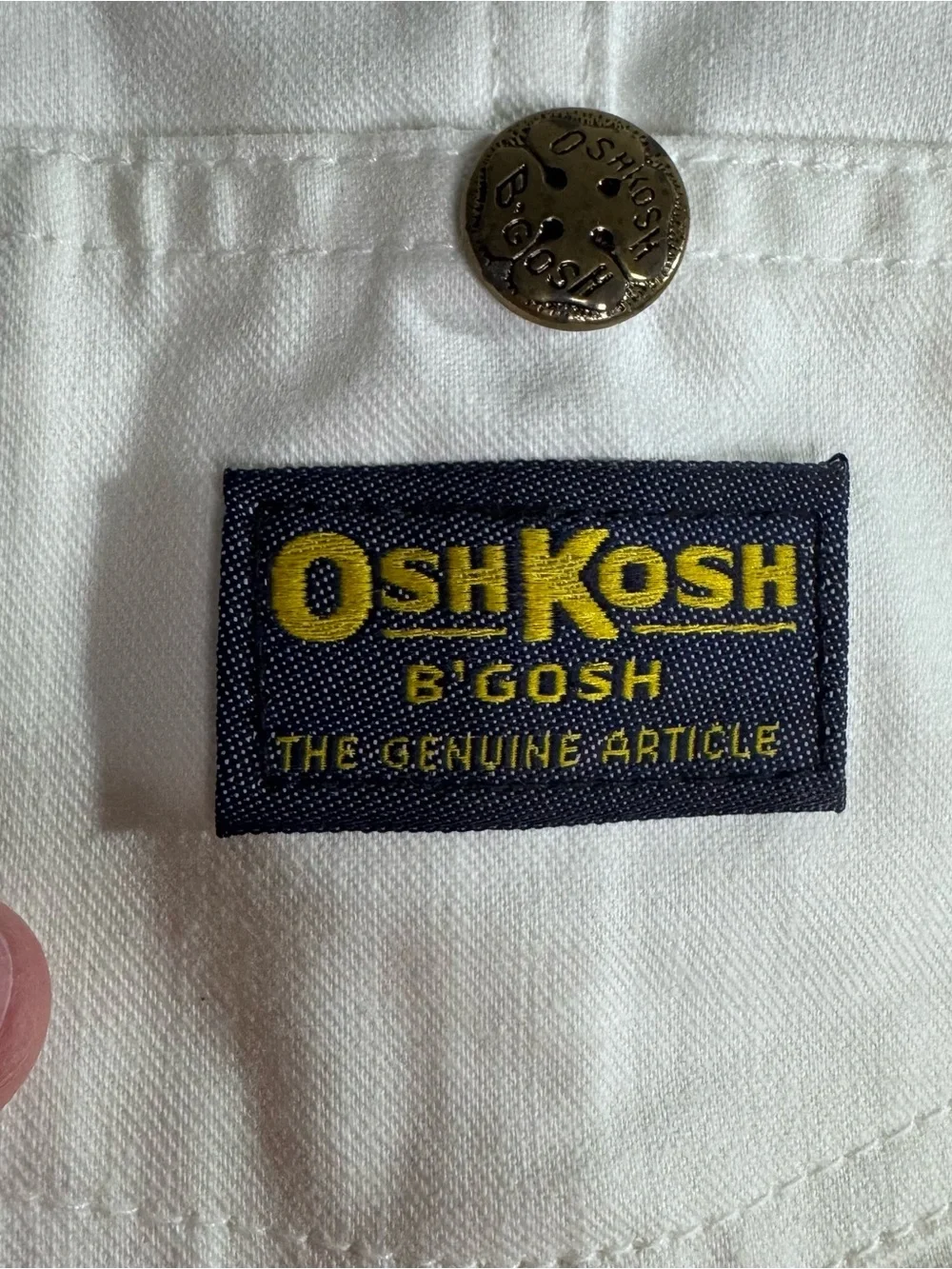 Vintage OshKosh B’Gosh White Vestbak Shortalls Toddler Overalls 2T